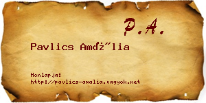 Pavlics Amália névjegykártya